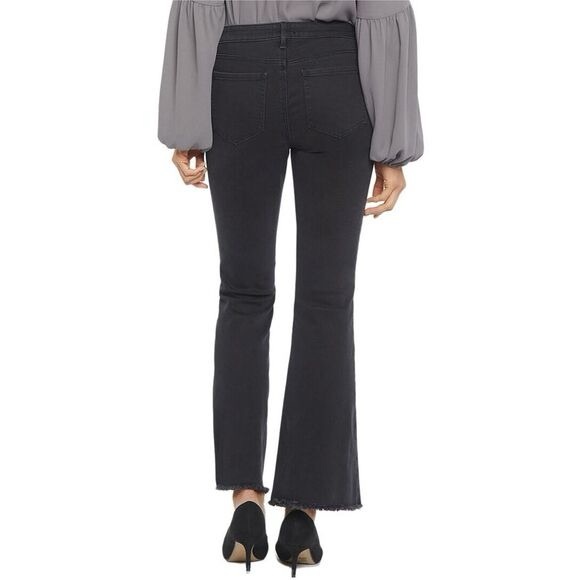 NYDJ Ava Trinity Ankle Jean Black Flare Fray Hems Size 10P NWT - Picture 2 of 5